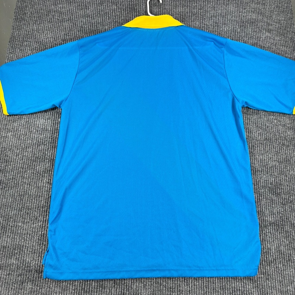 Vintage Jerzees Soccer Jersey Mens Large Blue Striped #2 1/4 Zip Short Sleeve - Picture 9 of 10